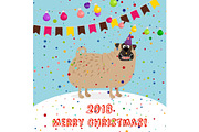 Big puppy 2018 merry christmas card