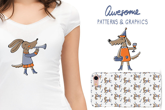 Happy dogs in Illustrations - product preview 7
