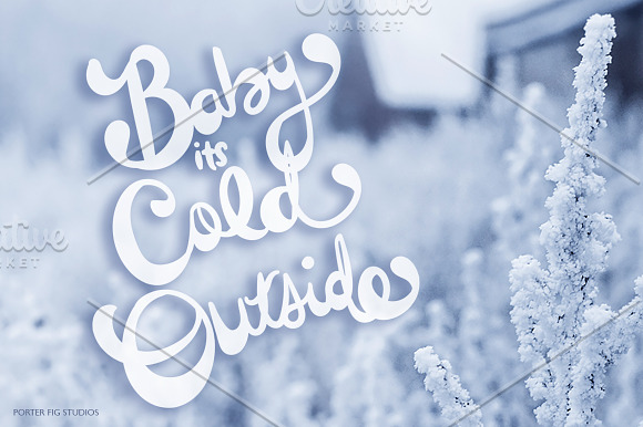 Winter Text Overlays Hand Lettered in Objects - product preview 1