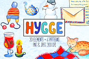 Cozy Winter Hygge Watercolor Clipart