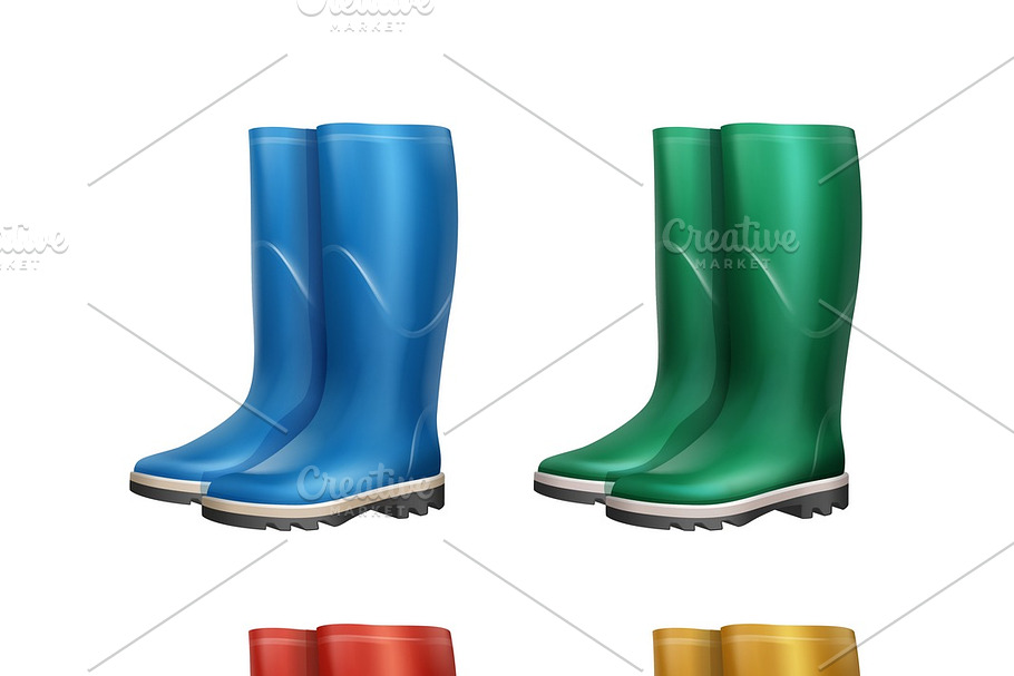 Set of dubber boots in Illustrations - product preview 8