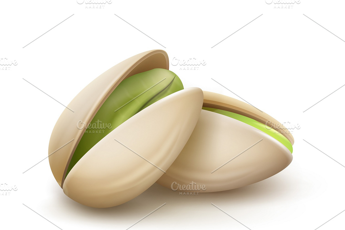 Two pistachio nuts in Illustrations - product preview 8