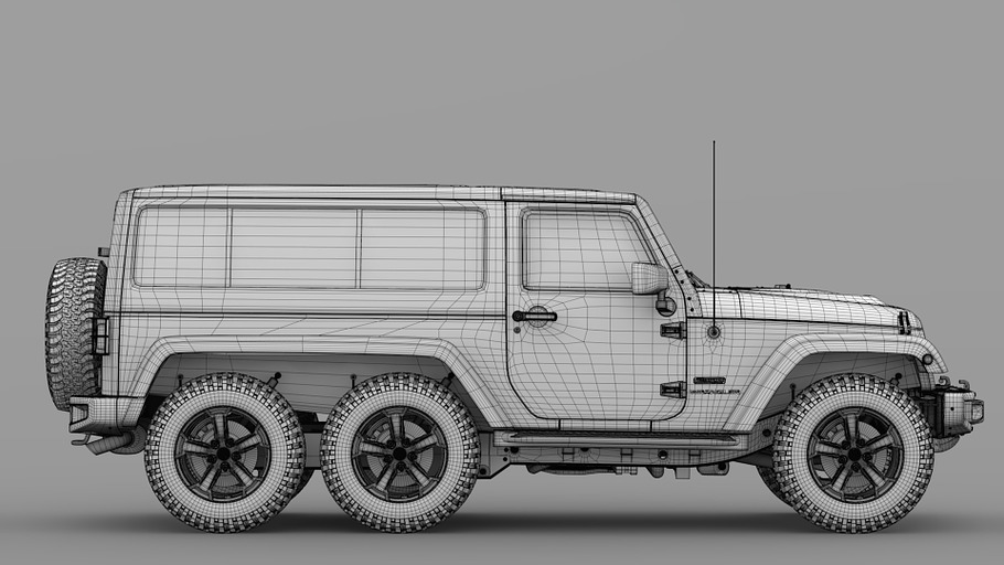 Jeep Wrangler 6x6 Rubicon Recon JK 2 in Vehicles - product preview 13