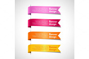 Colored decorative arrow ribbons set