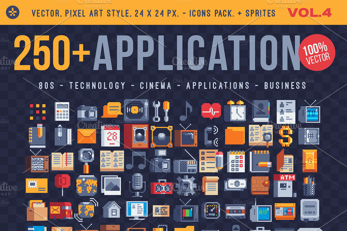 Application 250+ pixel icons in Graphics - product preview 8