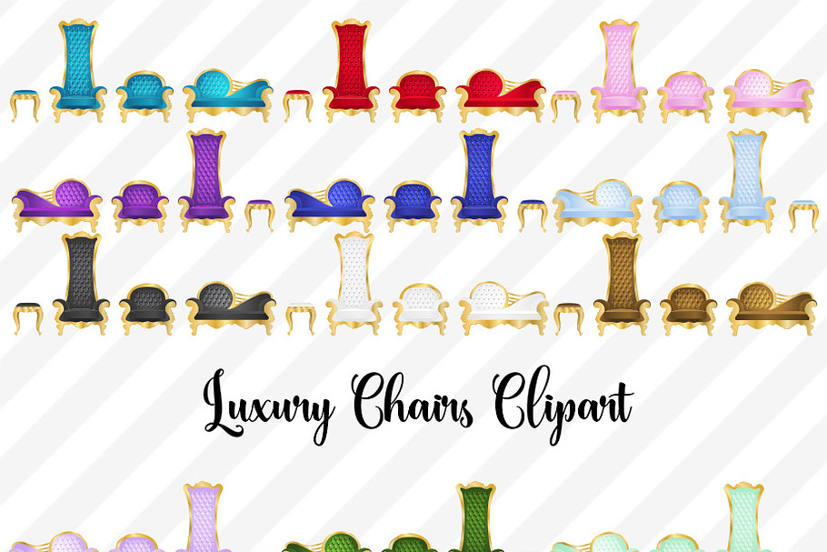 Luxury Chairs Vector Clipart