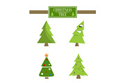 Christmas Tree Sign Board Collection Spruce Icons