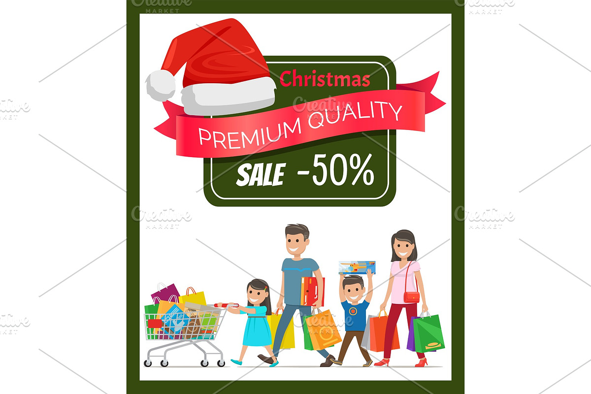Half Price Premium Quality Christmas Sale Banner in Objects - product preview 8