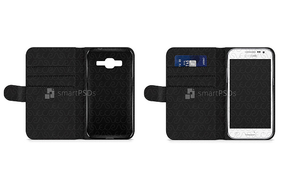 Galaxy Core Prime 2d Wallet Case in Product Mockups - product preview 1