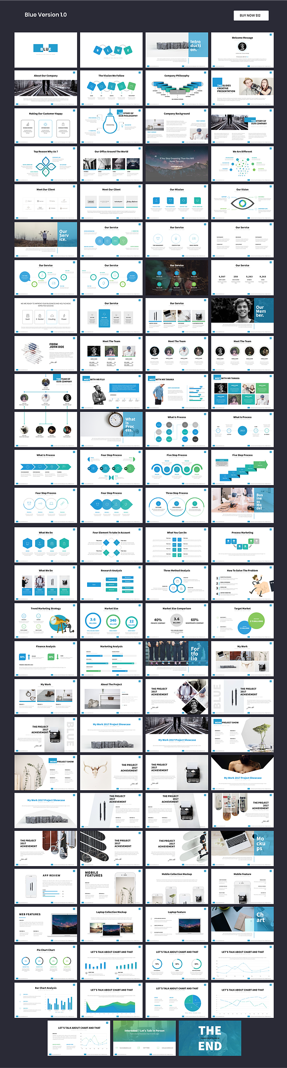 Blue - Powerpoint Template in PowerPoint Templates - product preview 1