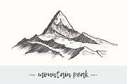 Two illustrations of mountains peaks