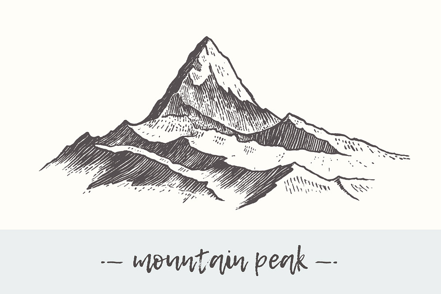Two illustrations of mountains peaks in Illustrations - product preview 8
