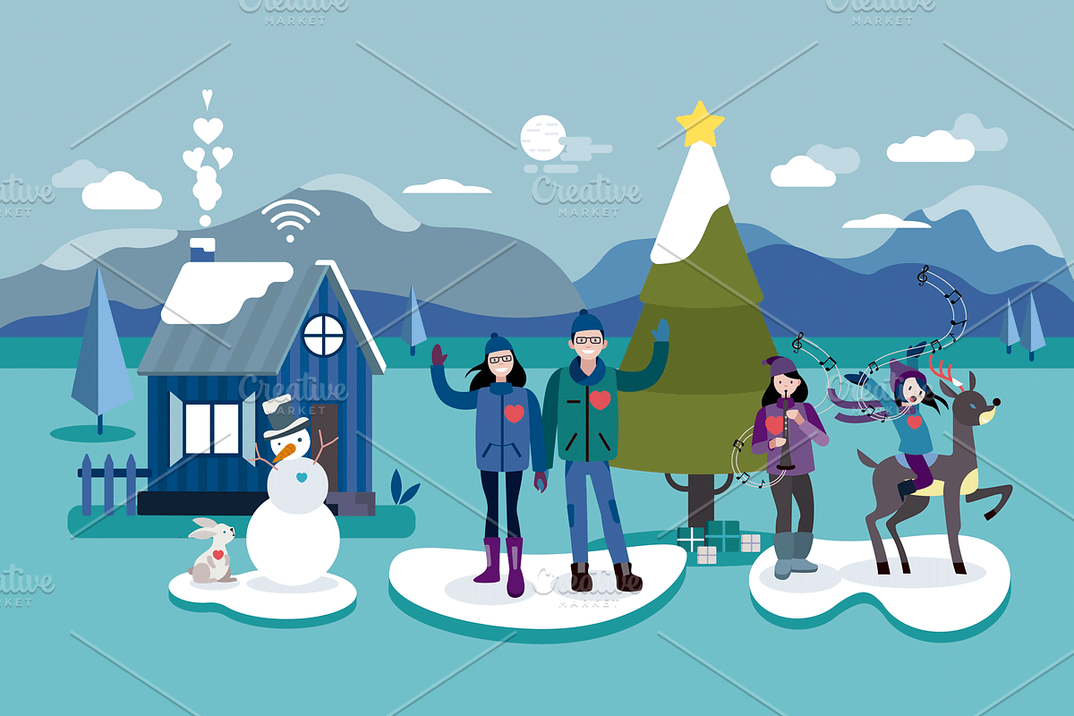 Winter Happy Family Christmas in Illustrations - product preview 8