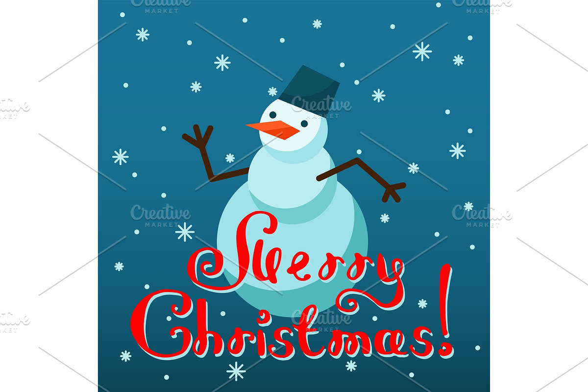 Merry Christmas greeting card vector background holidays winter New Year celebration decoration. in Objects - product preview 8