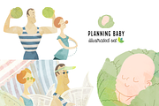 Planning baby illustrated set