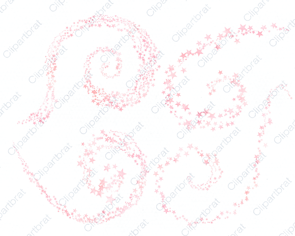 Blush Pink Watercolor Star Clipart in Illustrations - product preview 4