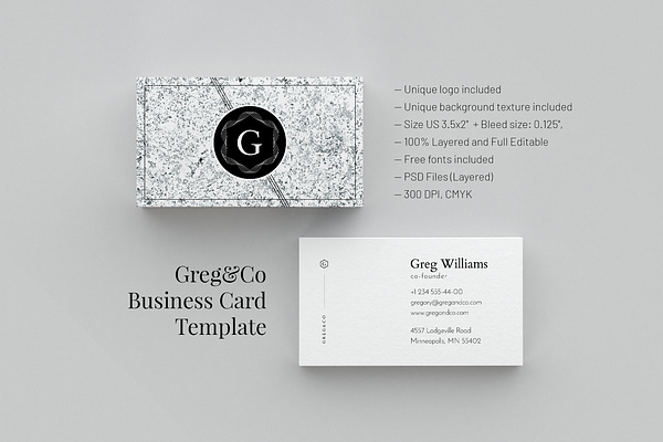 Greg&Co. Business Card Template