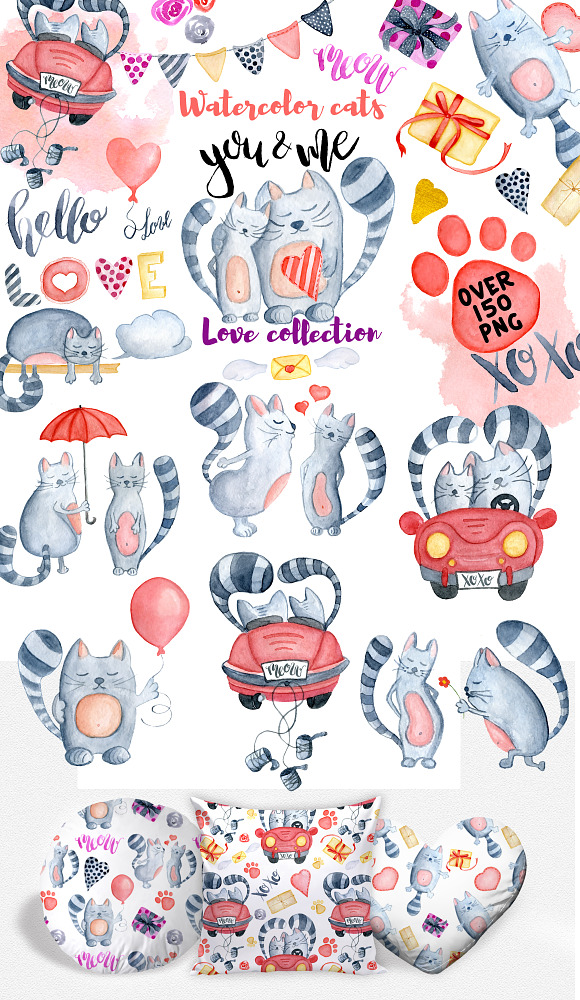 Love cats collection in Illustrations - product preview 11