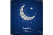 Ramadan Kareem card with crescent and star
