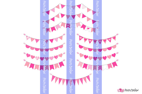 Valentine's day Bunting clipart in Objects - product preview 4