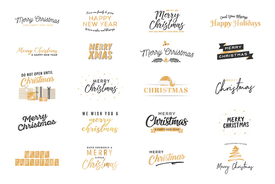 Holiday Christmas Vector Text Set in Objects - product preview 8