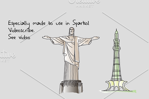 27 Landmarks in Illustrations - product preview 1