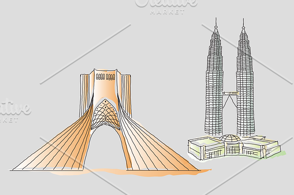 27 Landmarks in Illustrations - product preview 4