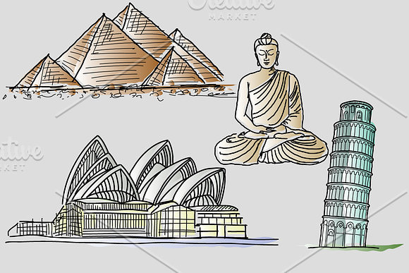27 Landmarks in Illustrations - product preview 6