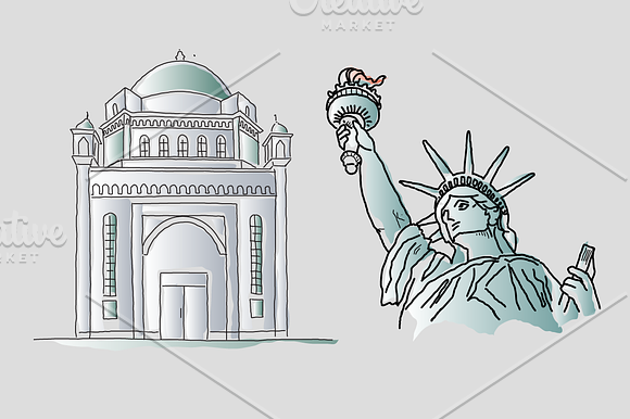 27 Landmarks in Illustrations - product preview 7