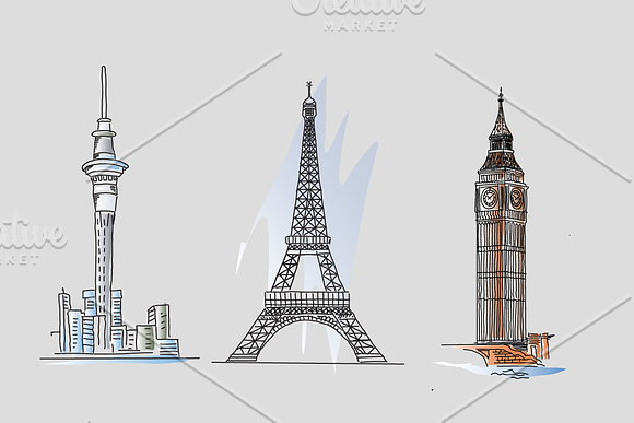 27 Landmarks in Illustrations - product preview 11