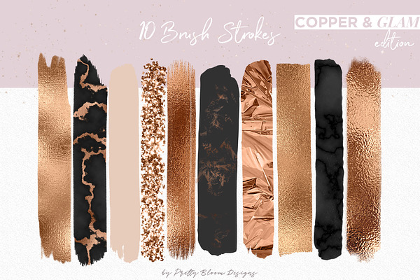 Copper & Glam Brush Strokes