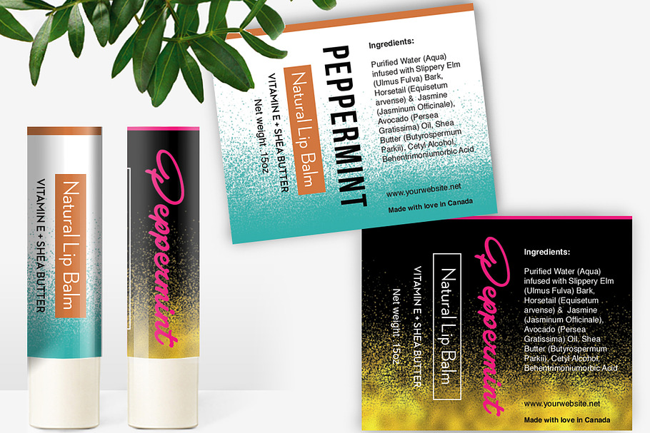 Lip balm label Template-id042 in Stationery Templates - product preview 8