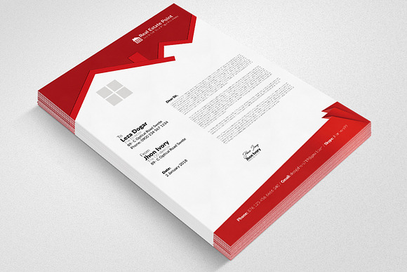 Real Estate Letterhead Template in Stationery Templates - product preview 1