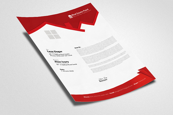 Real Estate Letterhead Template in Stationery Templates - product preview 2