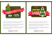 Two Best Christmas Sale Cards Vector Illustration
