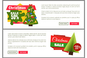 Christmas Sale Buy Now Posters Vector Illustration