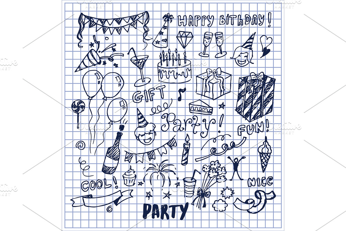 Party Cool Fun Nice Poster Vector Illustration in Objects - product preview 8