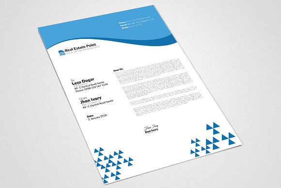 Real Estate Letterhead Template 02 in Stationery Templates - product preview 2