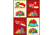 Christmas Sale Poster Wrapped Present, Promo Label