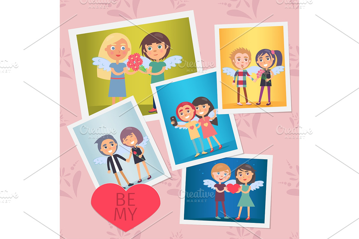 Set of Valentines Day Cards Vector Illustration in Objects - product preview 8