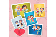 Set of Valentines Day Cards Vector Illustration