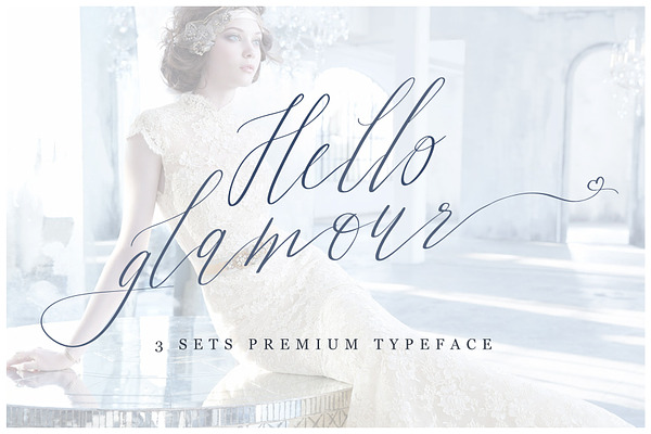 Hello Glamour font with swashes