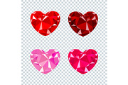heart ruby set