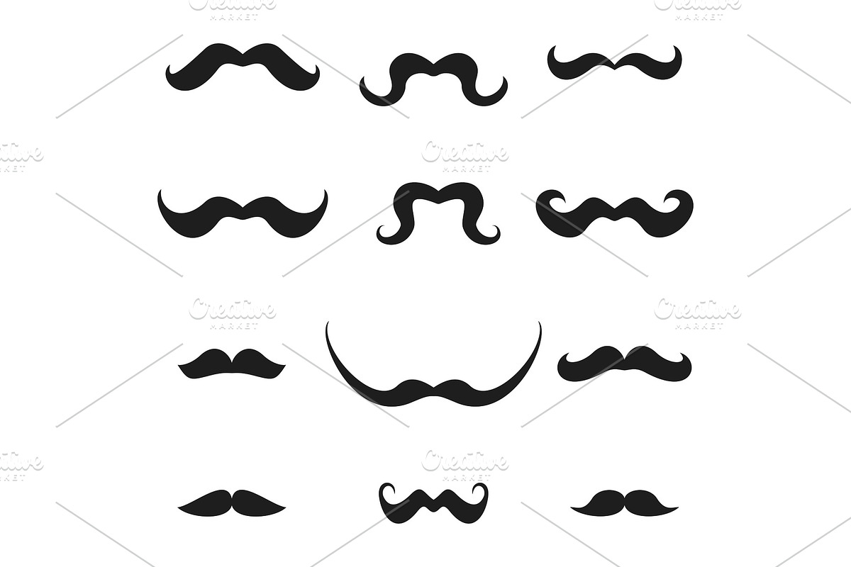 set of mustache in Illustrations - product preview 8