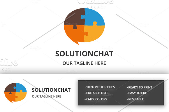 Solution Chat Logo in Logo Templates - product preview 2
