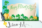 Happy St. Patrick`s Day. Old scroll