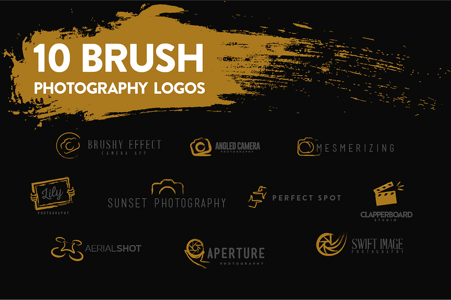 Brush Photography Logo Set in Logo Templates - product preview 8