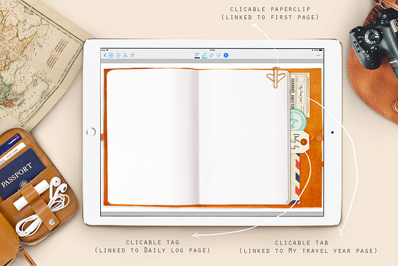 Digital travel journal in Stationery Templates - product preview 2