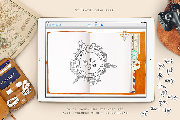 Digital travel journal in Stationery Templates - product preview 3