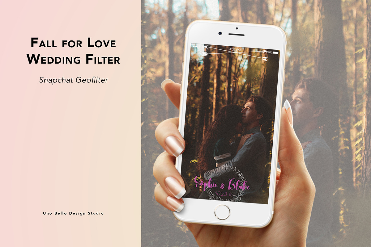 Fall for Love Wedding Geofilter in Snapchat Templates - product preview 8